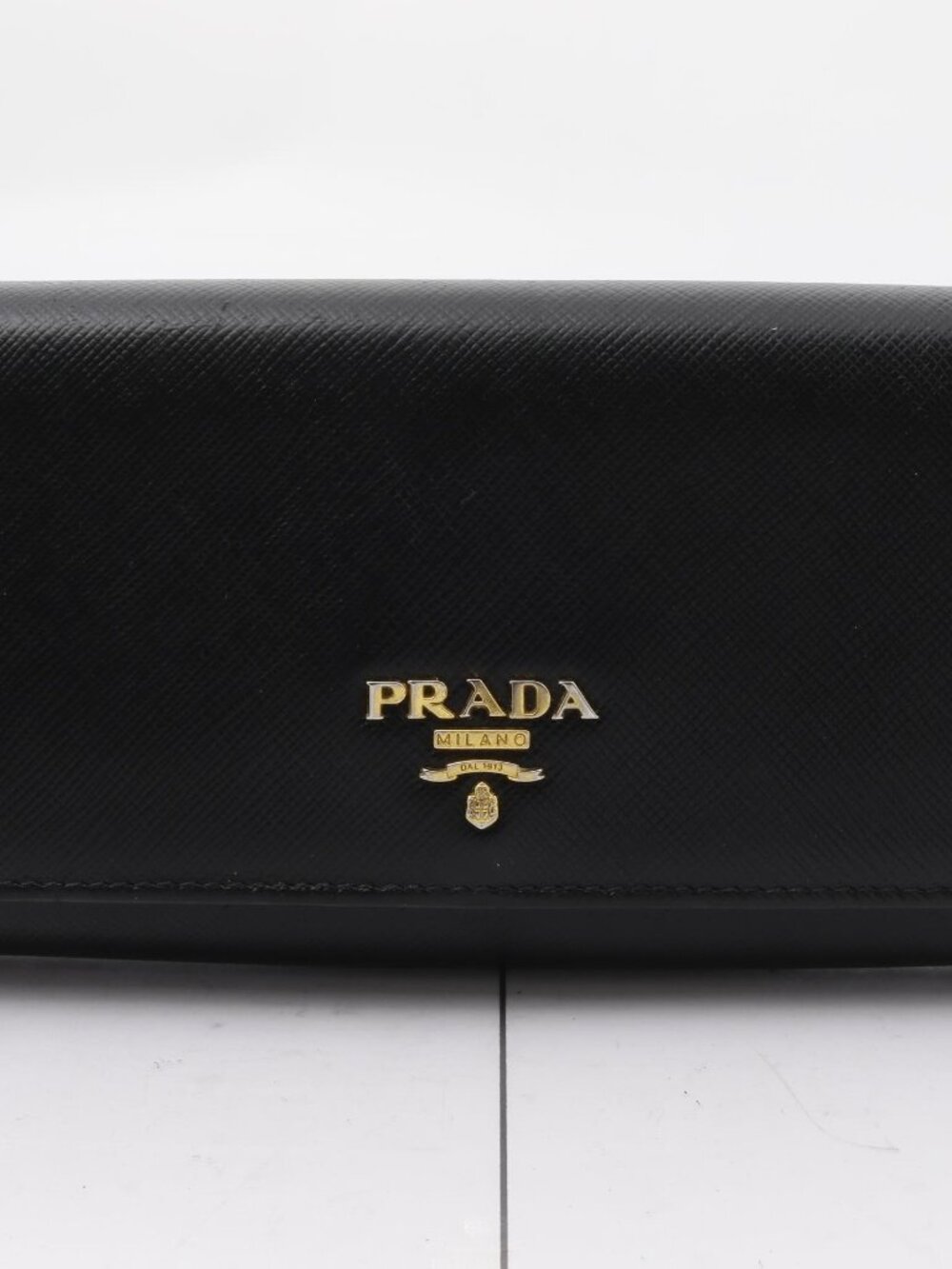 PRADA Saffiano Metal Long Wallet in Black